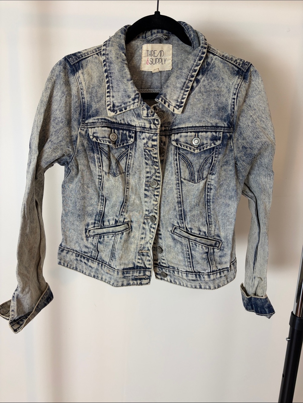 Thread & Supply Acid-Wash Denim Jacket - Washed Blue